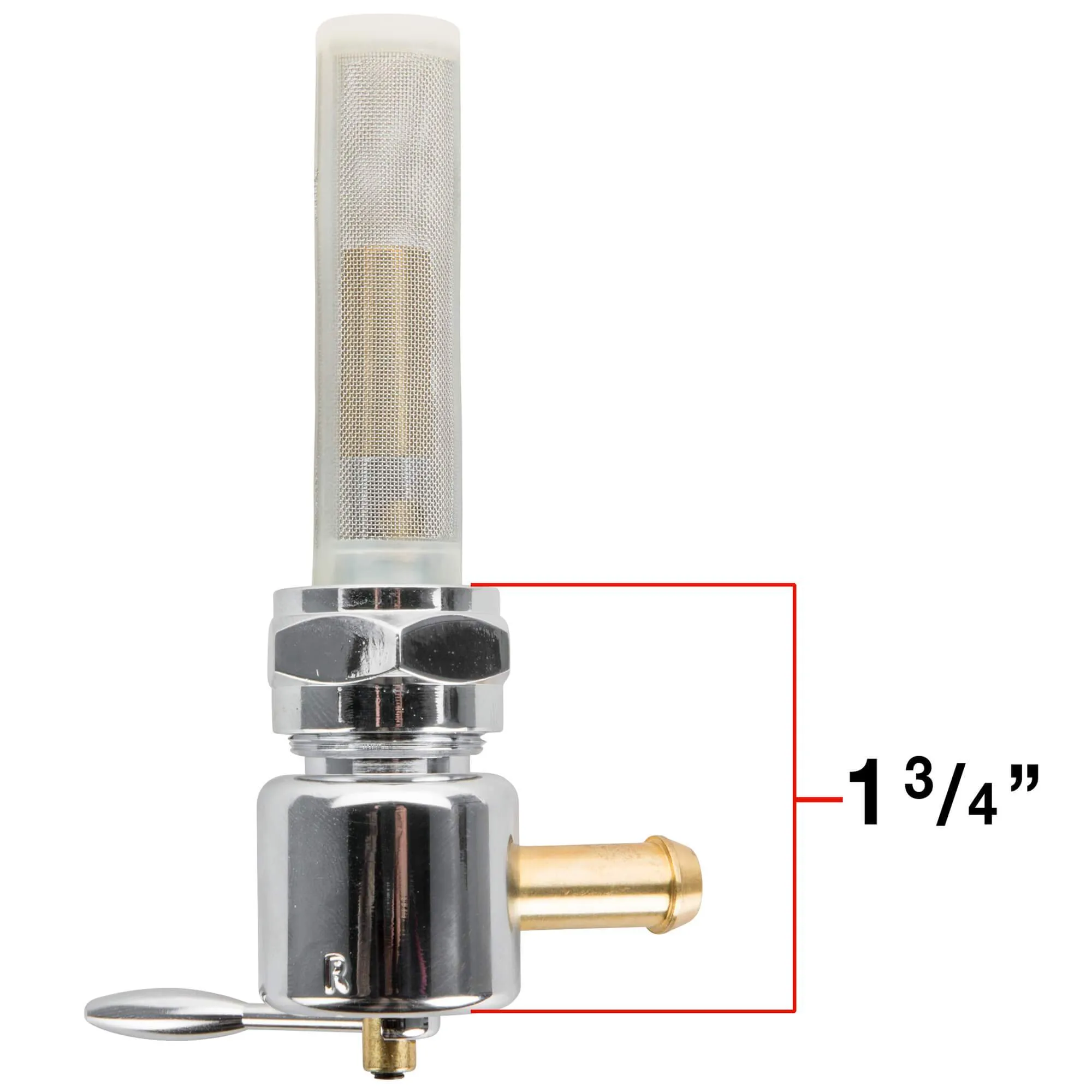22mm Petcock Round Body Chrome Harley-Davidson Style - Left Side Position