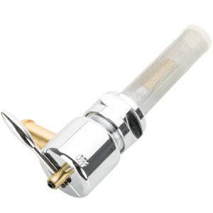 22mm Petcock Round Body Chrome Harley-Davidson Style - Left Side Position