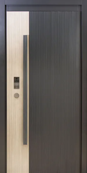 36x80" LH Security Door with Smart Lock in Grey