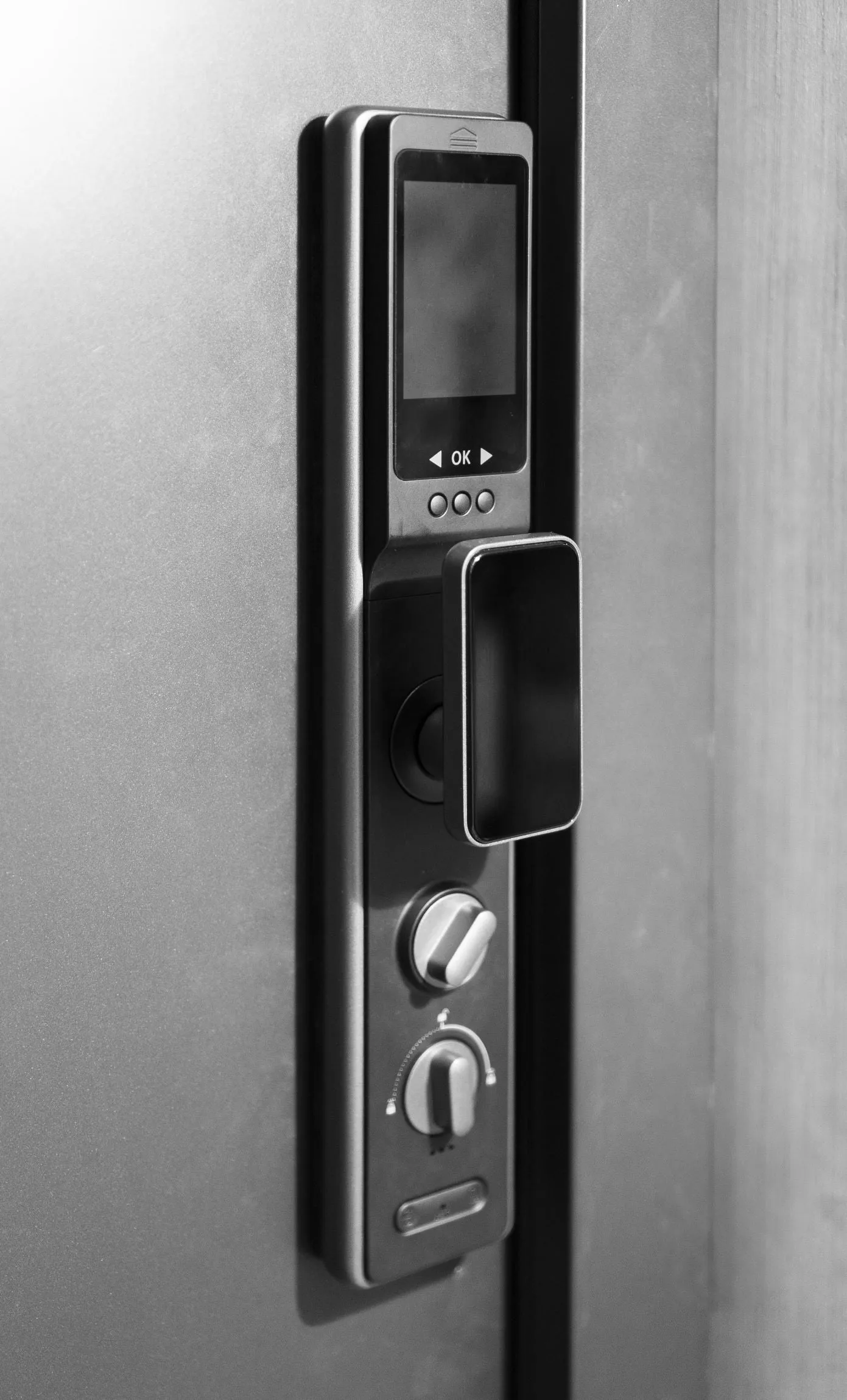 36x80" LH Security Door with Smart Lock in Grey