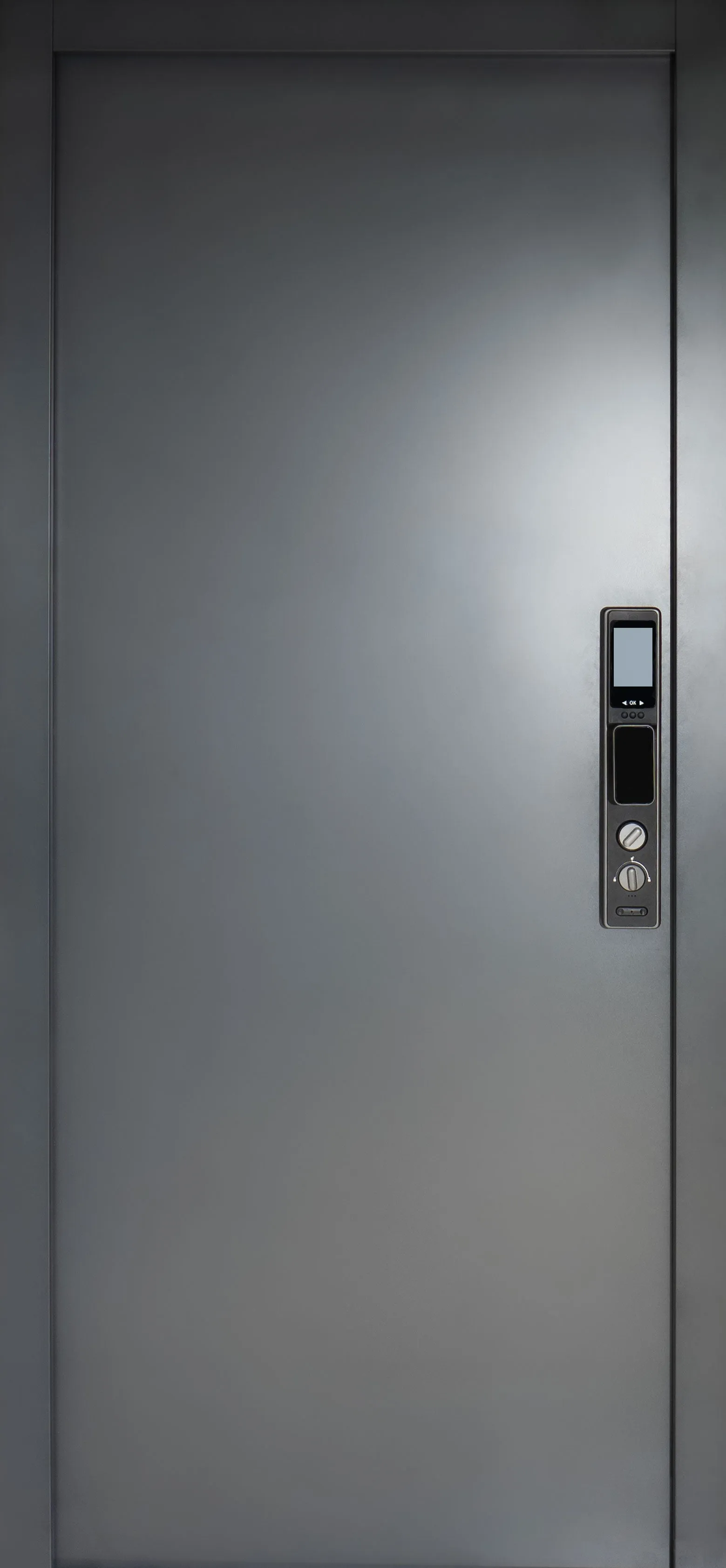 36x80" LH Security Door with Smart Lock in Grey