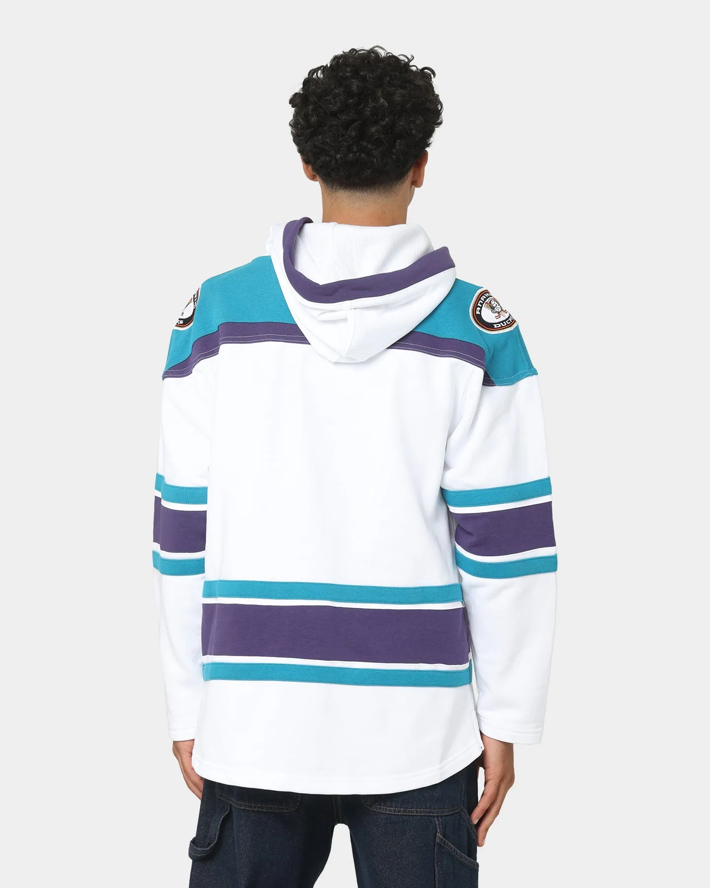 47 Brand Anaheim Ducks Superior Lacer Hoodie White Wash