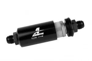 Aeromotive Filter, In-Line, 40 Micron Stainless Mesh Element, AN-10 Male, Bright-Dip Black, 2" OD - 12388