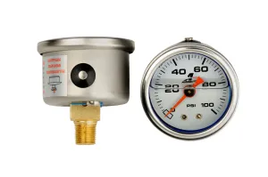 Aeromotive Fuel Pressure Gauge 0-100 PSI - White - 15633