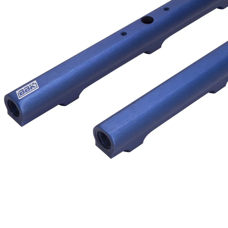 BBK Performance High-Flow Fuel Rail Kit 6 AN Female O-ring Inlet/Outlet Aluminum Blue Anodize - Hardware