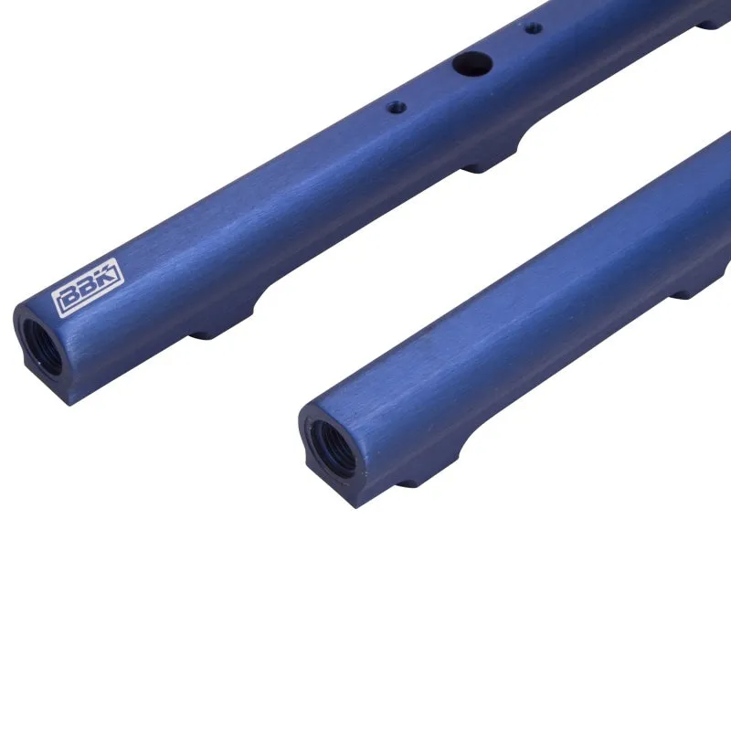 BBK Performance High-Flow Fuel Rail Kit 6 AN Female O-ring Inlet/Outlet Aluminum Blue Anodize - Hardware