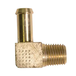 BL FHF-16B AGS Brass 90 Degree Fuel Hose Clamp Elbow, 3/8" Hose (Male 1/4-18 NPT)