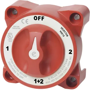 Blue Sea 9001E 4-Way Battery Switch-Red