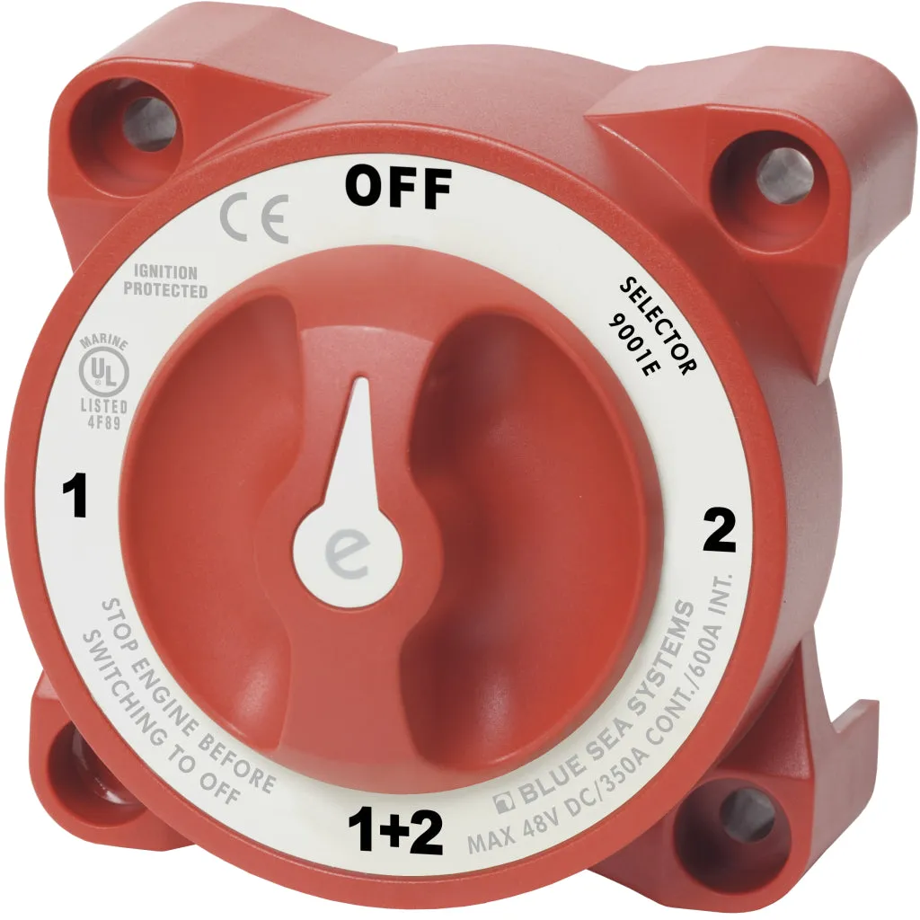 Blue Sea 9001E 4-Way Battery Switch-Red