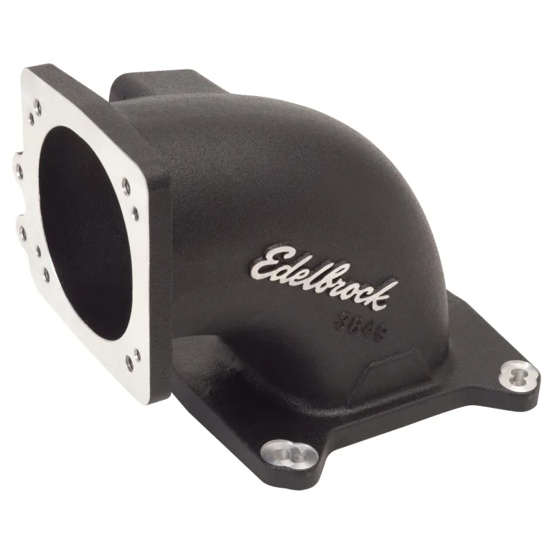 Edelbrock Throttle Body Intake Elbow - Black Powder Coated