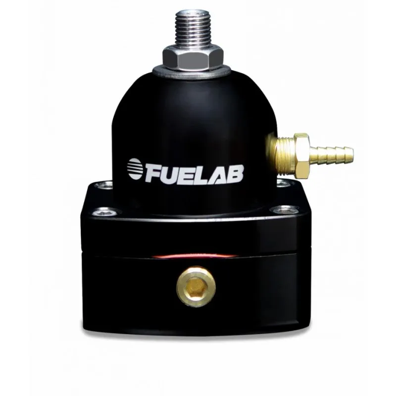 FUELAB 52503-1-L-L Fuel Pressure Regulator In-Line Carbureted (1-3 psi, 6AN-In, 6AN-Out) Black