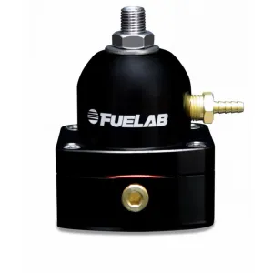 FUELAB 52503-1-L-L Fuel Pressure Regulator In-Line Carbureted (1-3 psi, 6AN-In, 6AN-Out) Black