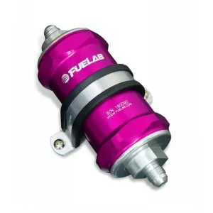 FUELAB 81804-4 In-Line Fuel Filter (12AN in/out, 3 inch 10 micron paper element) Purple