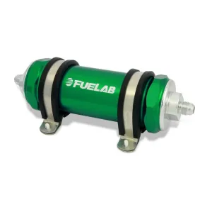 FUELAB 82834-6 In-Line Fuel Filter (12AN in/out, 5 inch 6 micron fiberglass element) Green
