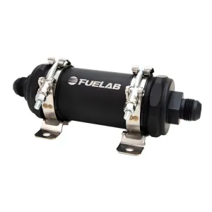 FUELAB 86813 Pro Series In-Line Fuel Filter (10AN in/out, 6 inch 40 micron stainless steel element)