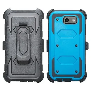 Galaxy J3 Emerge Case, Rugged Full-Body Armor Heavy Duty Holster Shell Combo Case for Samsung Galaxy J3 Emerge - Blue