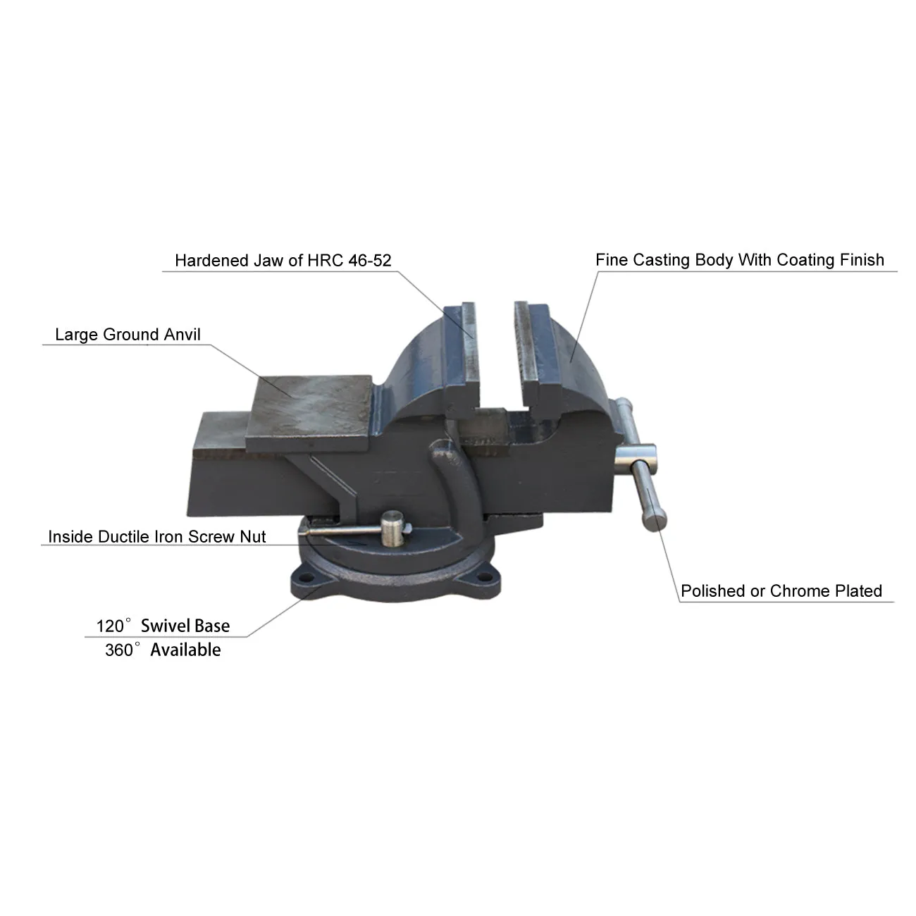KAKA Industrial HPS-75 3” Ductile Iron Heavy Duty Bench Vise