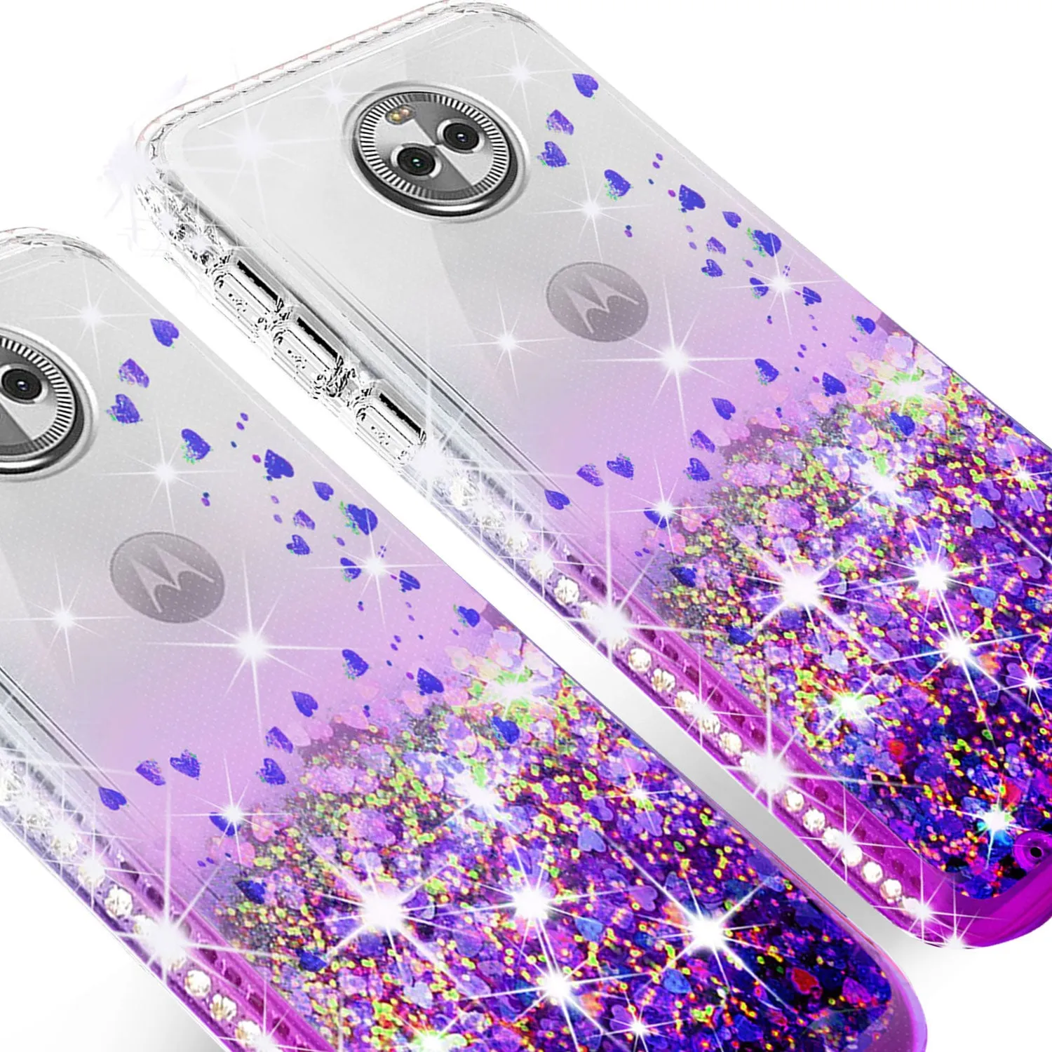 Motorola Moto G6 , Moto G6 2018 Case Liquid Glitter Phone Case Waterfall Floating Quicksand Bling Sparkle Cute Protective Girls Women Cover for Moto G6/Moto G6 2018 - Purple