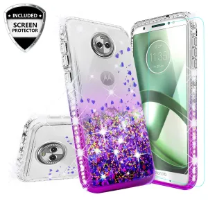Motorola Moto G6 , Moto G6 2018 Case Liquid Glitter Phone Case Waterfall Floating Quicksand Bling Sparkle Cute Protective Girls Women Cover for Moto G6/Moto G6 2018 - Purple