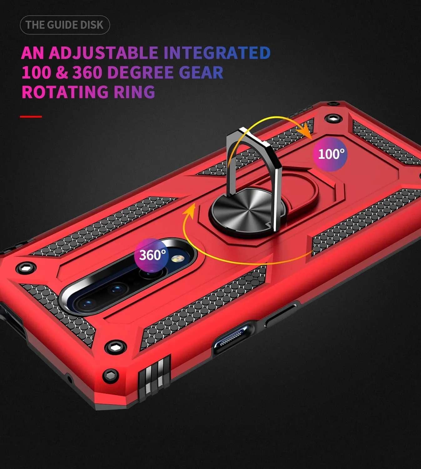 OnePlus 7 Pro Case Military Protection Built-in 360 Rotation Car Magnetic Holder  6.67" Blue