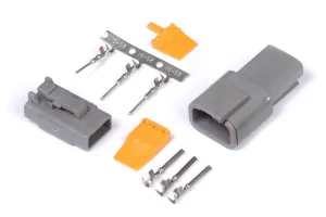 Plug and Pins Only - Matching Set of Deutsch DTM-3Connectors (7.5 Amp)