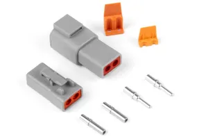 Plug and Pins Only - Matching Set of Deutsch DTP-2 Connectors (25 Amp)
