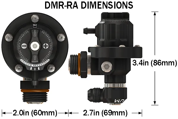 Radium Engineering Direct Mount Fuel Pressure Regulator (8AN ORB, Black DMR-RA) 20-1623-00