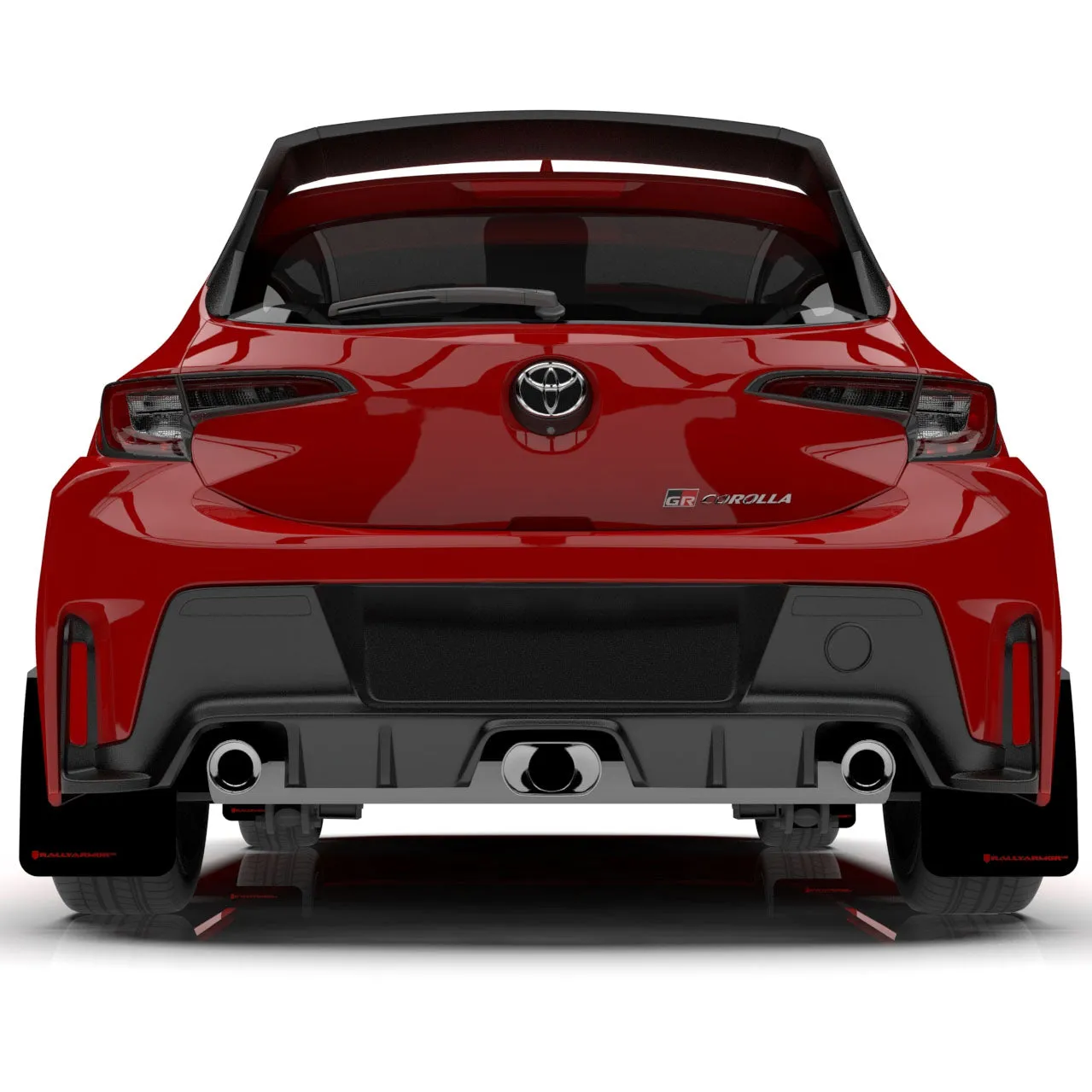 Rally Armor Black UR Mud Flaps w/Red Logo | 2023  Toyota GR Corolla