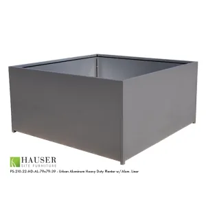 Urban Aluminum Heavy Duty Planter w/Alum. Liner, 79" W x 79" L x 39" High
