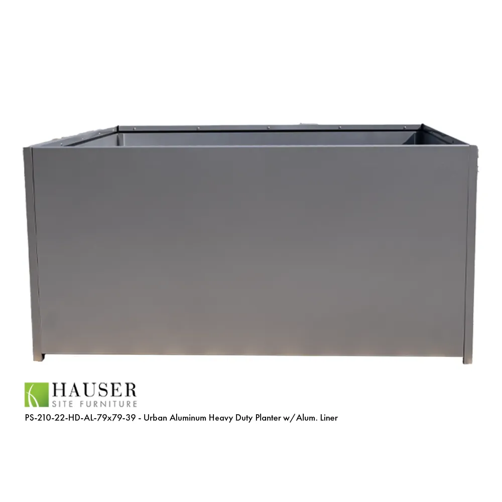 Urban Aluminum Heavy Duty Planter w/Alum. Liner, 79" W x 79" L x 39" High
