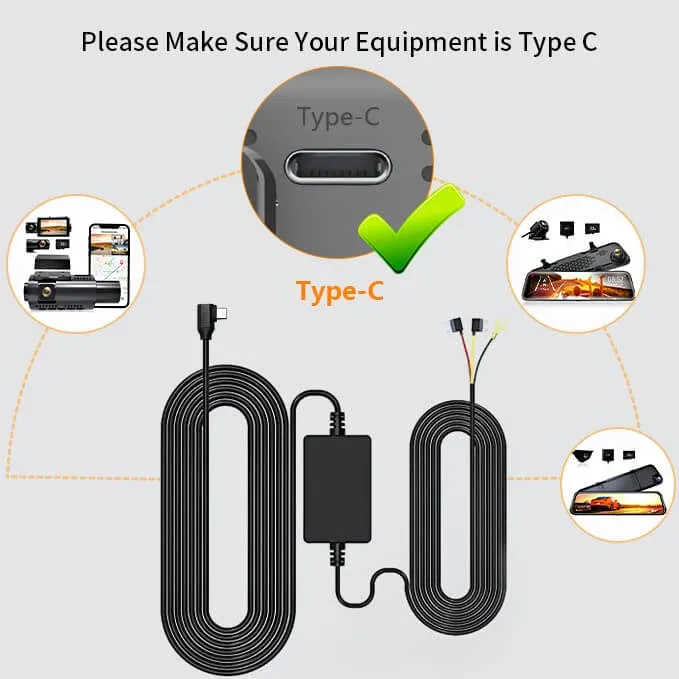 WOLFBOX Dashcam Multifunctional Hardwire Kit For G900/G850/G840S/G840H/G930/i17/i07 Parking Mode